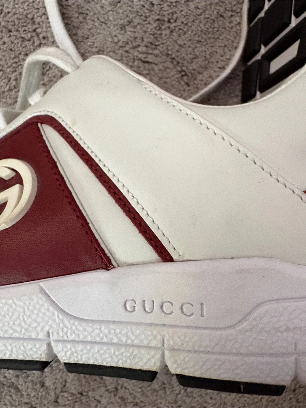 Gucci Miro Soft Rosso GC Red White Low-Top Leather Sneakers 39